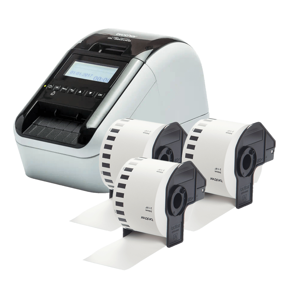 Brother QL-820NWBCVM Etikettendrucker Thermodirekt Farbe 300 x 600 DPI 176 mm/sek Verkabelt & Kabellos Ethernet/LAN DK WLAN Bluetooth