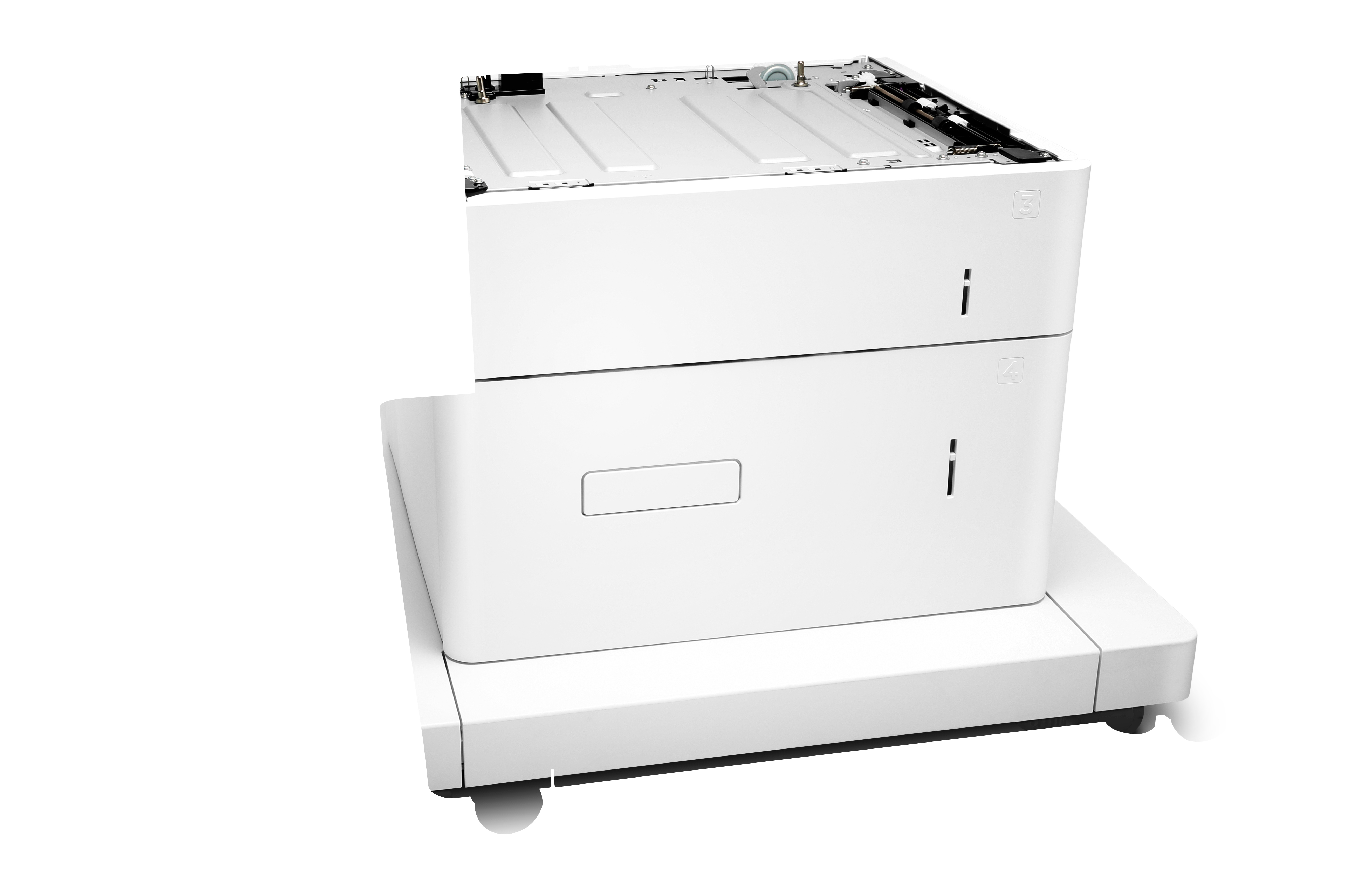 LaserJet 1x550-Blatt und 2000-Blatt-Zuführung mit hoher Kapazität und Unterstand