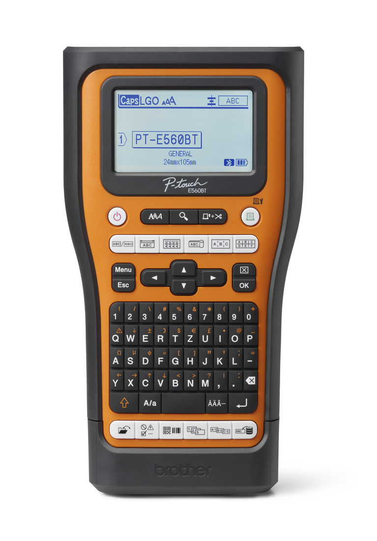 Brother PT-E560BTVP Etikettendrucker Wärmeübertragung 180 x 180 DPI 20 mm/sek Verkabelt & Kabellos HSE/TZe Bluetooth QWERTY