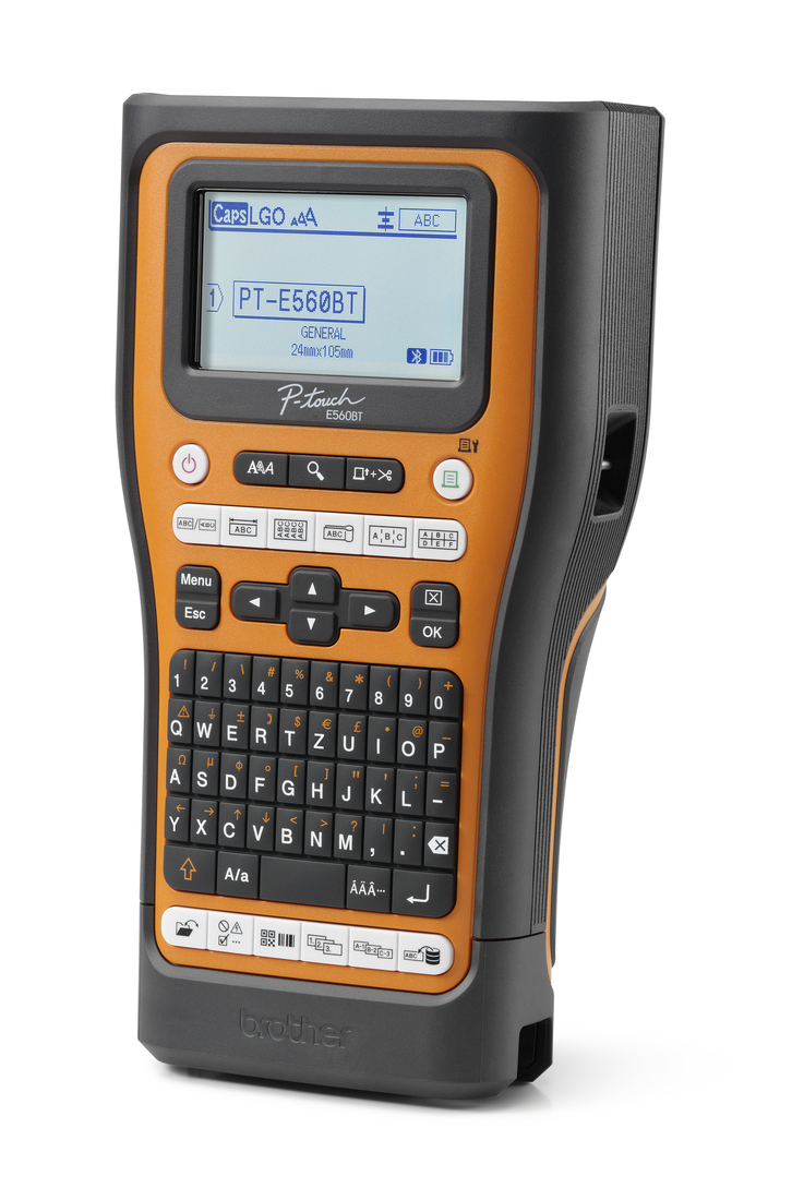 Brother PT-E560BTVP Etikettendrucker Wärmeübertragung 180 x 180 DPI 20 mm/sek Verkabelt & Kabellos HSE/TZe Bluetooth QWERTY