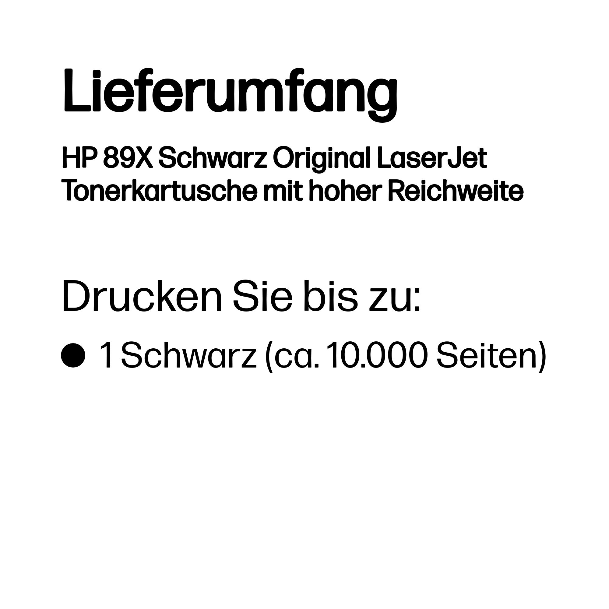 89X Schwarz Original LaserJet Tonerkartusche mit hoher Reichweite