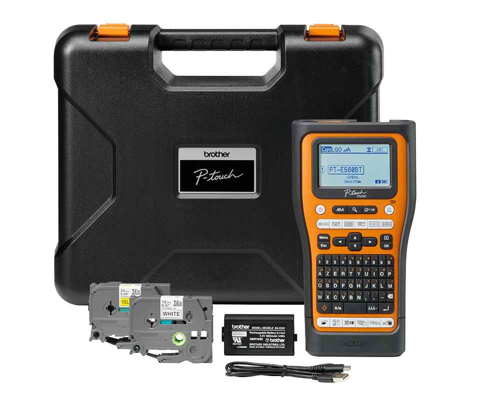 Brother PT-E560BTVP Etikettendrucker Wärmeübertragung 180 x 180 DPI 20 mm/sek Verkabelt & Kabellos HSE/TZe Bluetooth QWERTY