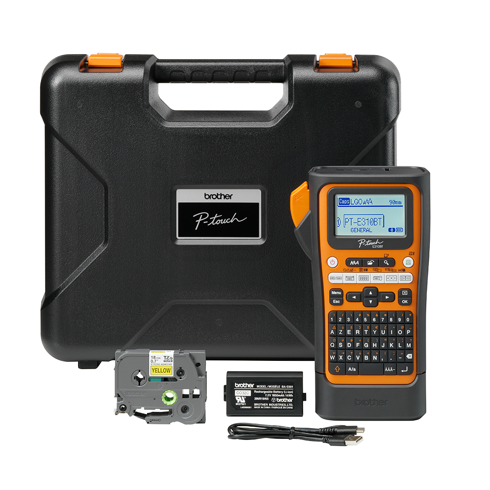Brother PT-E310BTVP Etikettendrucker Wärmeübertragung 180 x 180 DPI 20 mm/sek Verkabelt & Kabellos HSE/TZe Bluetooth QWERTY