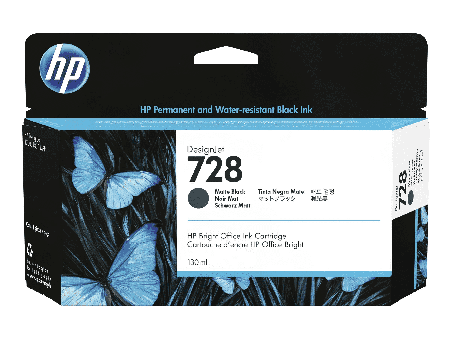 HP 728 130-ml Matte Black DesignJet Ink Cartridge 
